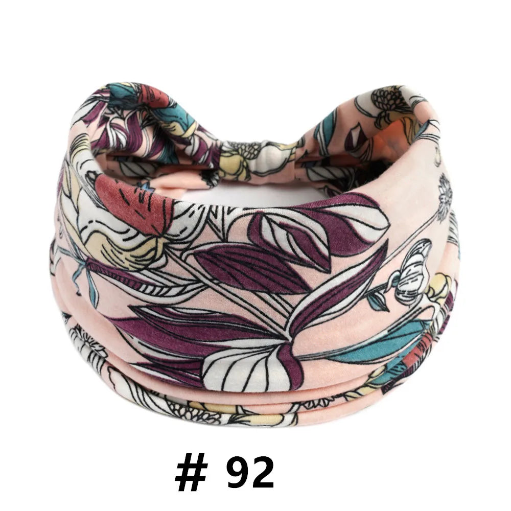 Boho Headbands for Women Cotton Wide Head Bands Stretch