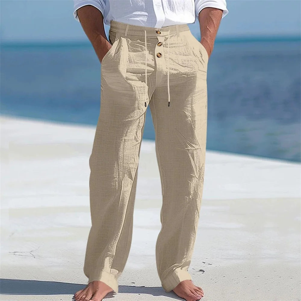 Men's Autumn Spring Cotton Casual Breathable Cozy Trousers