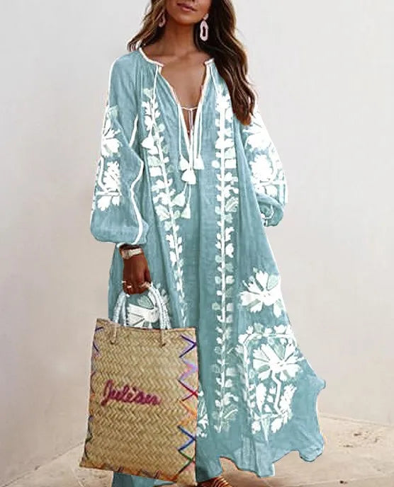 Boho Elegant Print Long Dress For Women
