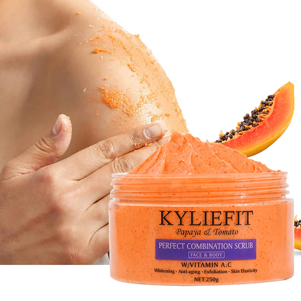 Papaya and Tomato Combination Scrub, Reduces Spots, Whitening and Exfoliating
