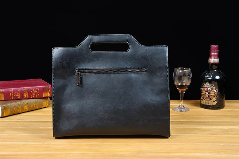 Vintage Leather Men's Tote Shoulder Bag