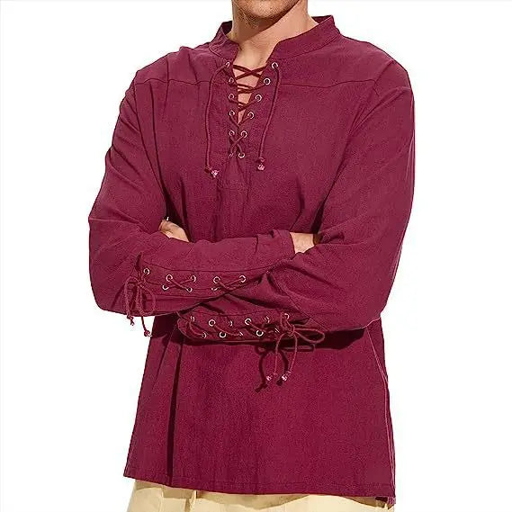 Men's Cotton Linen Shirt Long Sleeve