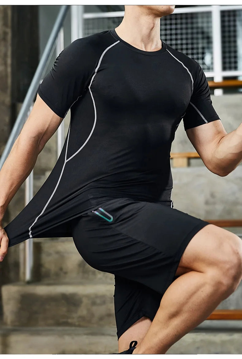 3 PCS Men's Fitness Workout Clothes Set
