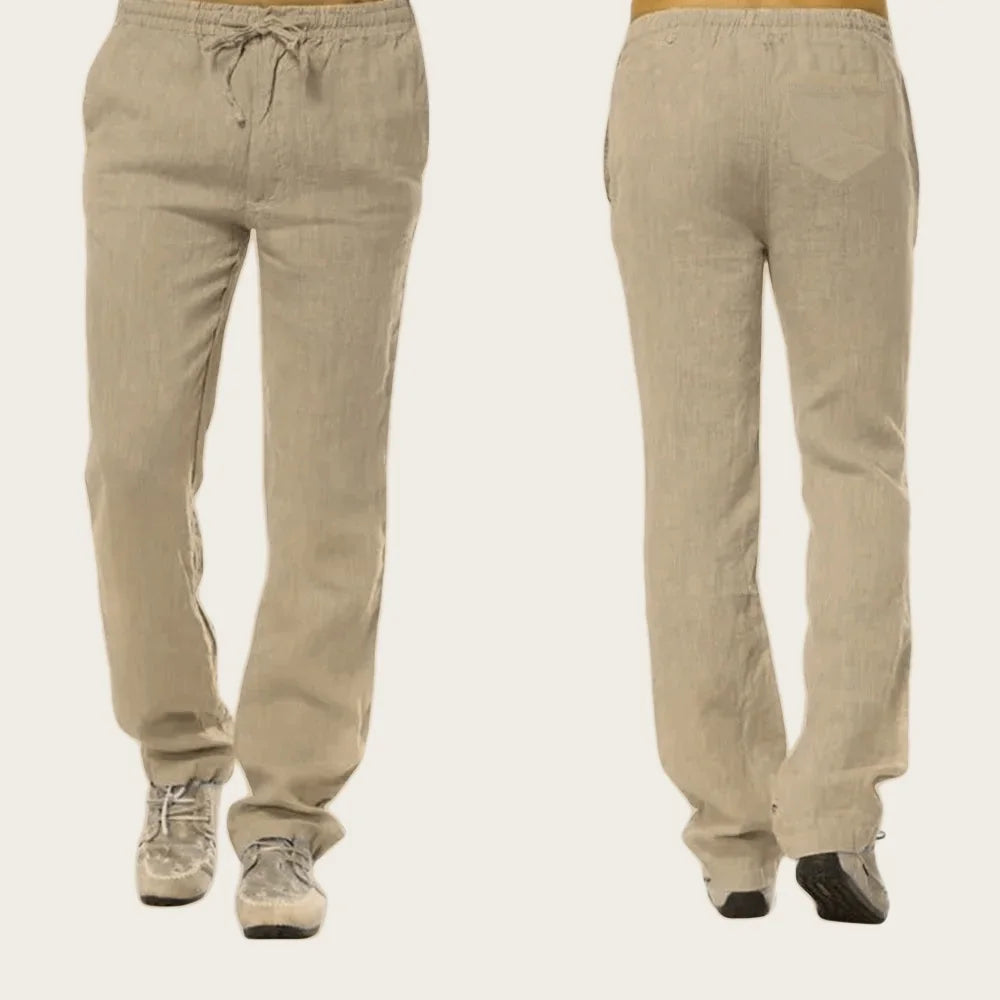 Boho Cotton Linen Pants for Men New Summer Lightweight Loose Fit