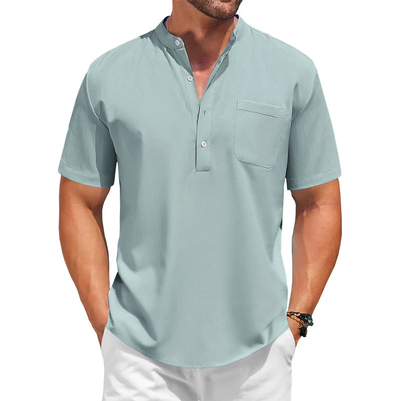 Mens Casual Henley Shirt