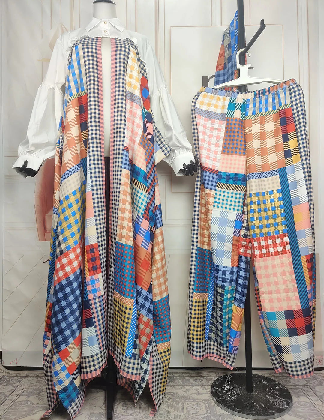 Boho Printed Women Silk Printed Two Pieces Set Plus Size