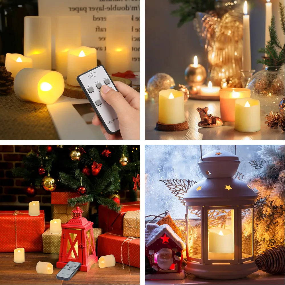 Rechargeable LED Candles By USB Timer Remote Flickering Flames
