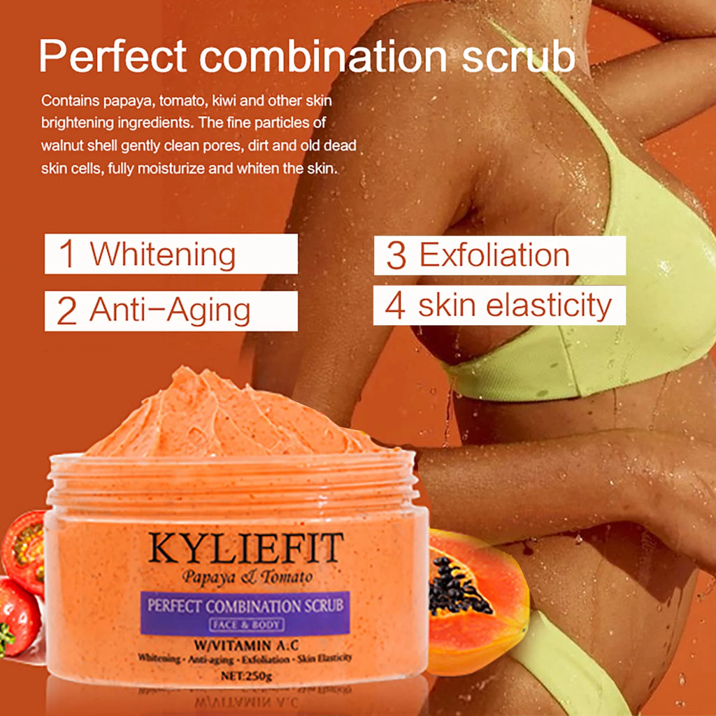 Papaya and Tomato Combination Scrub, Reduces Spots, Whitening and Exfoliating