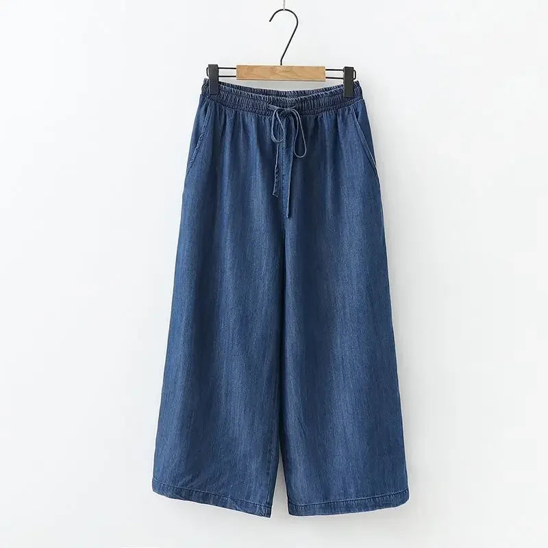 Women's Pants Summer Drawstring Wide-leg Pants