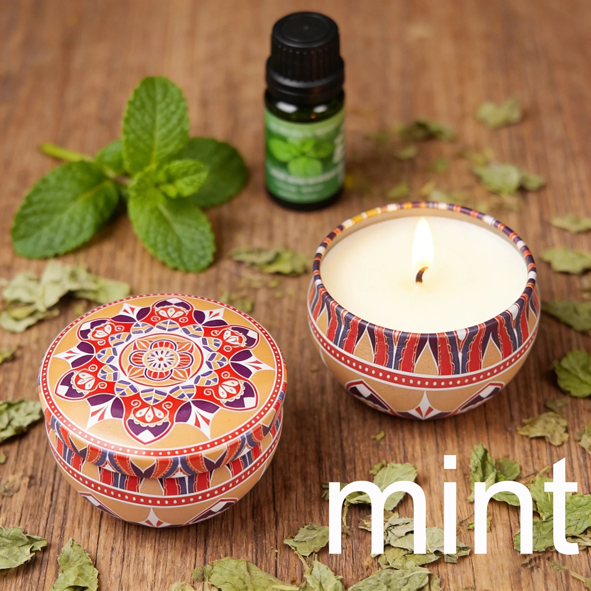 1 Pack of Ham-Scented Aromatherapy Candles, Small Tin Can Aromatherapy Candles, Available in White Tea Flower, Mint, Foxtail Grass, Honeysuckle, Bluebell, Jasmine, Lemongrass, Vanilla, Freesia, Lavender, Coconut Milk Scent, P