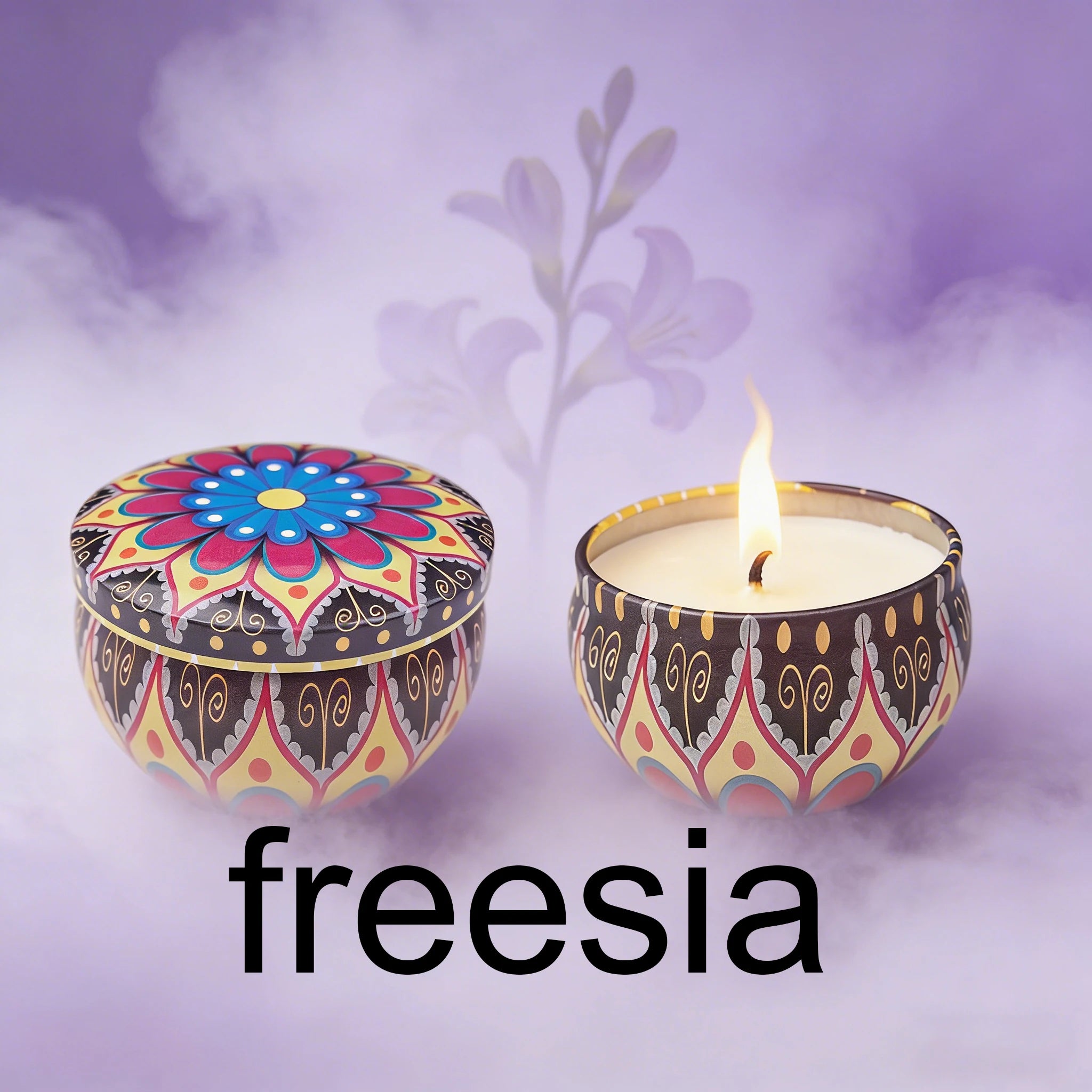 1 Pack of Ham-Scented Aromatherapy Candles, Small Tin Can Aromatherapy Candles, Available in White Tea Flower, Mint, Foxtail Grass, Honeysuckle, Bluebell, Jasmine, Lemongrass, Vanilla, Freesia, Lavender, Coconut Milk Scent, P