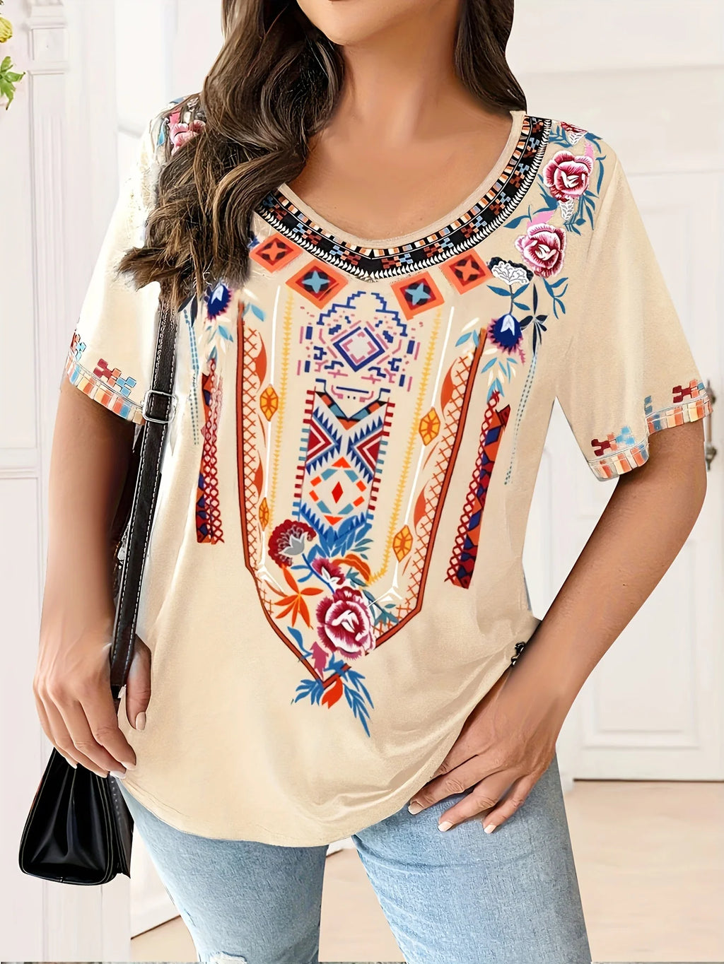 Plus Size Women's T-Shirt Boho Harajuku Graphic Print