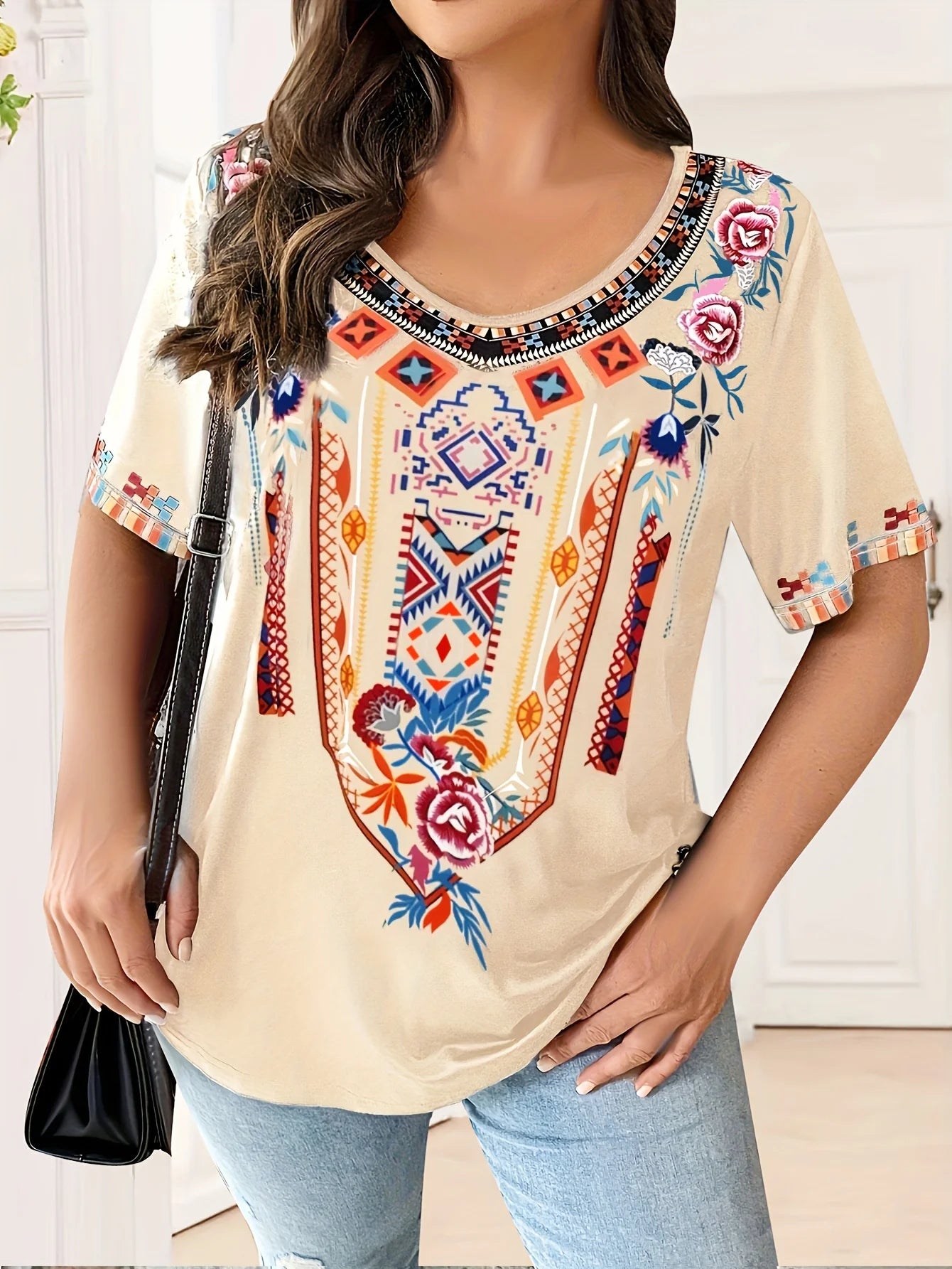 Plus Size Women's T-Shirt Boho Harajuku Graphic Print