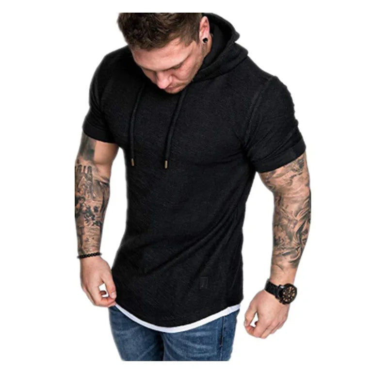 Short Sleeved T Shirt Summer Mens Clothing Mens Hooded T Shirt