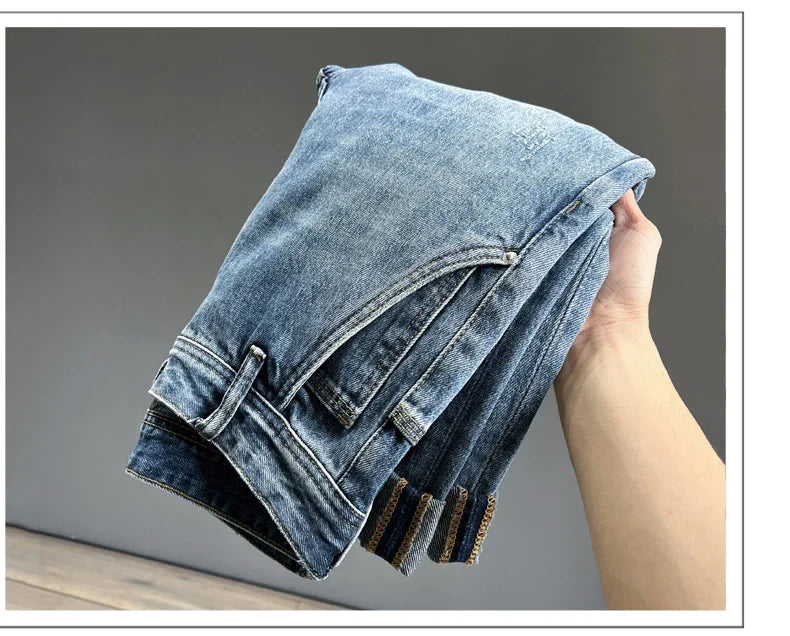 New Frayed Jeans Men Baggy