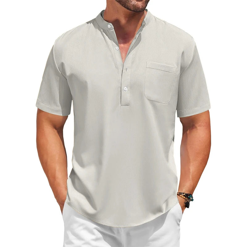 Mens Casual Henley Shirt