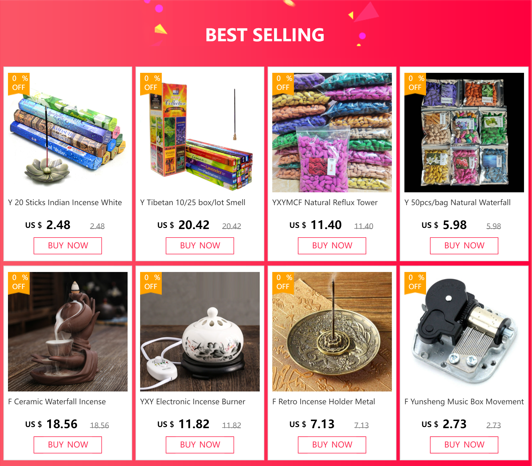 50pcs/bag Natural Waterfall Incense Cones Reflux Tower
