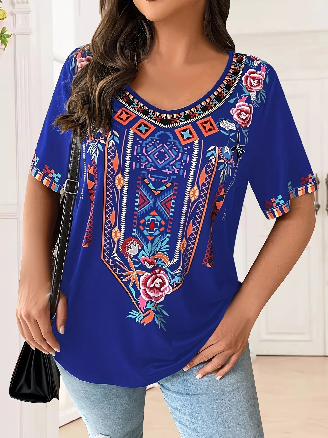 Plus Size Women's T-Shirt Boho Harajuku Graphic Print