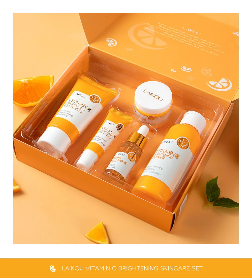 5 Pieces Vitamin C Skincare Set  Moisturizing Face Serum Brighten Cream
