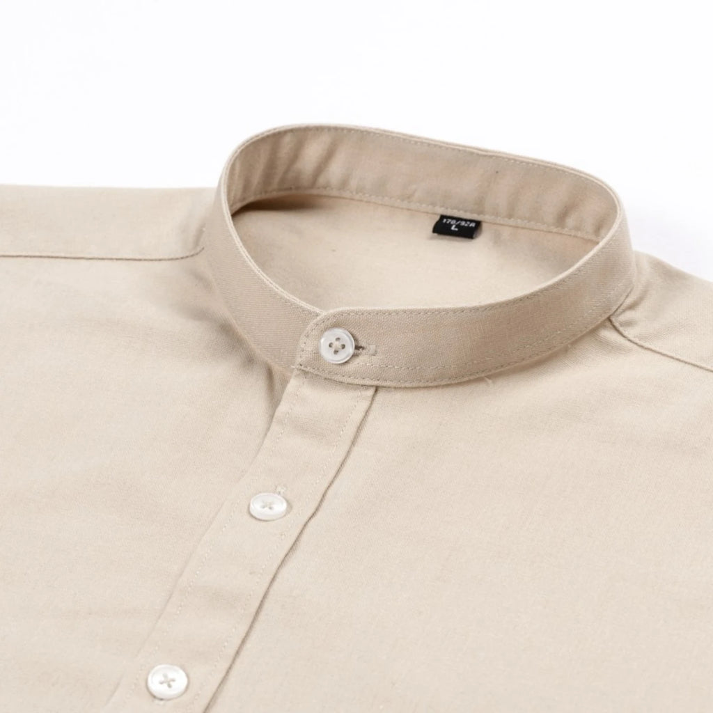 Men Casual Business Mandarin Collar