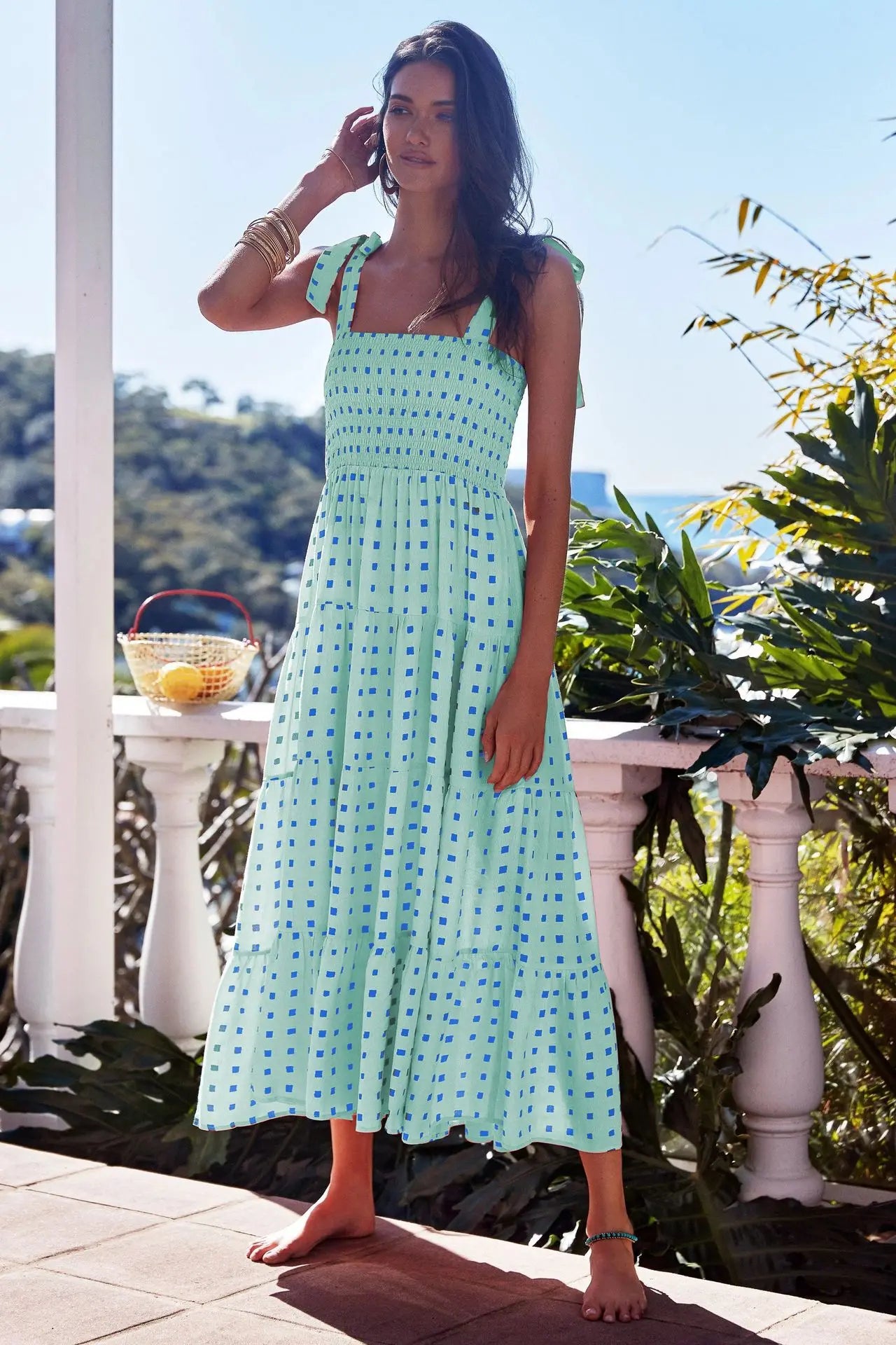 Fashion Bohemian Style Print Beach Dress