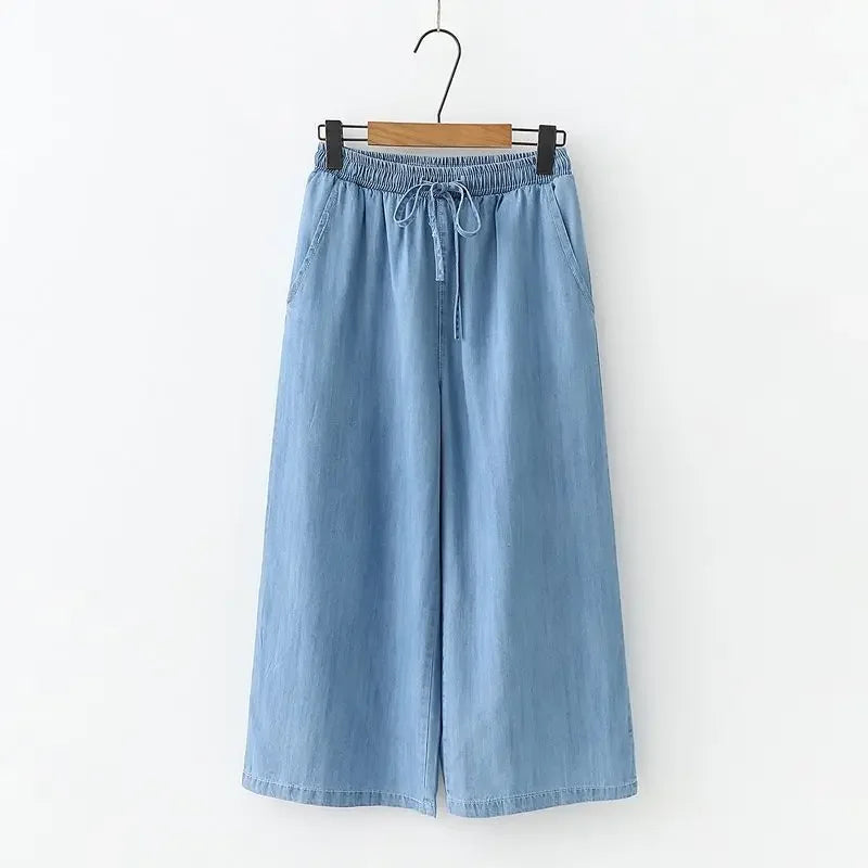 Women's Pants Summer Drawstring Wide-leg Pants