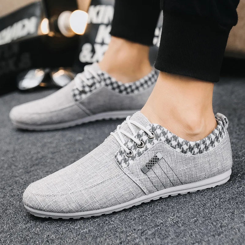 Casual Shoes for Men Lace-up Linen Cloth Breathable