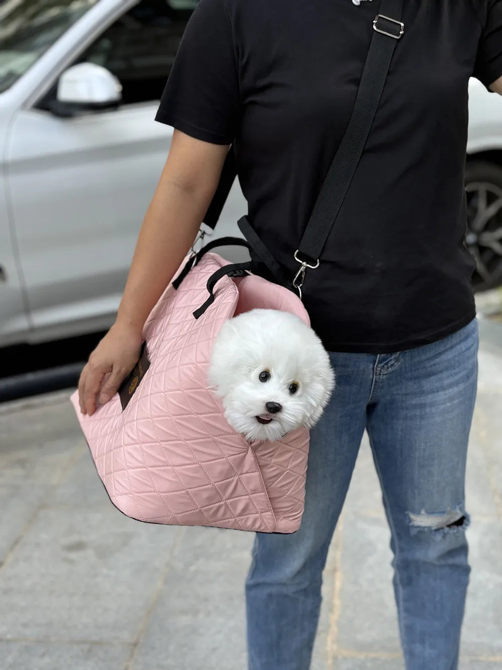 Car mounted dog kennel cat crossbody bag handbag