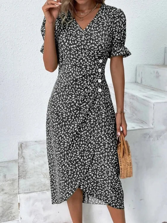 New 2026 Women's Boho Dresses Elegant Floral Print