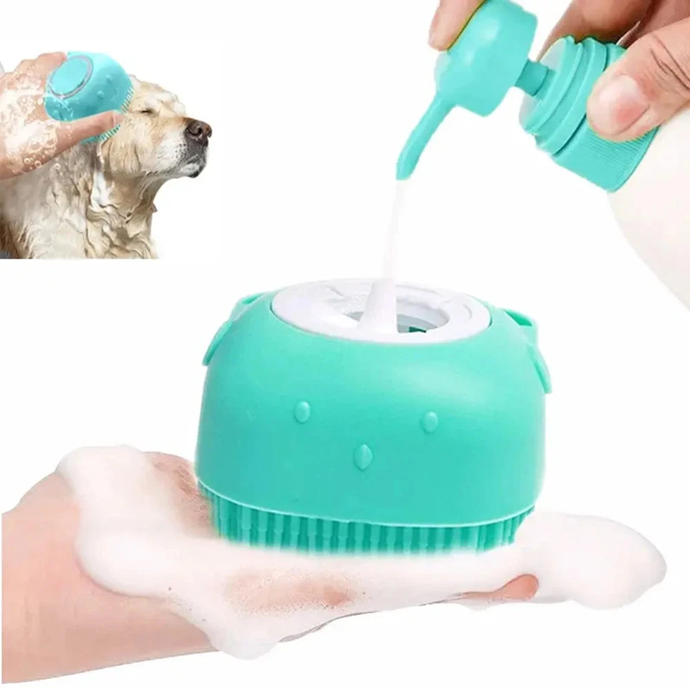 Puppy Dog Cat Bath Massage Gloves Brush