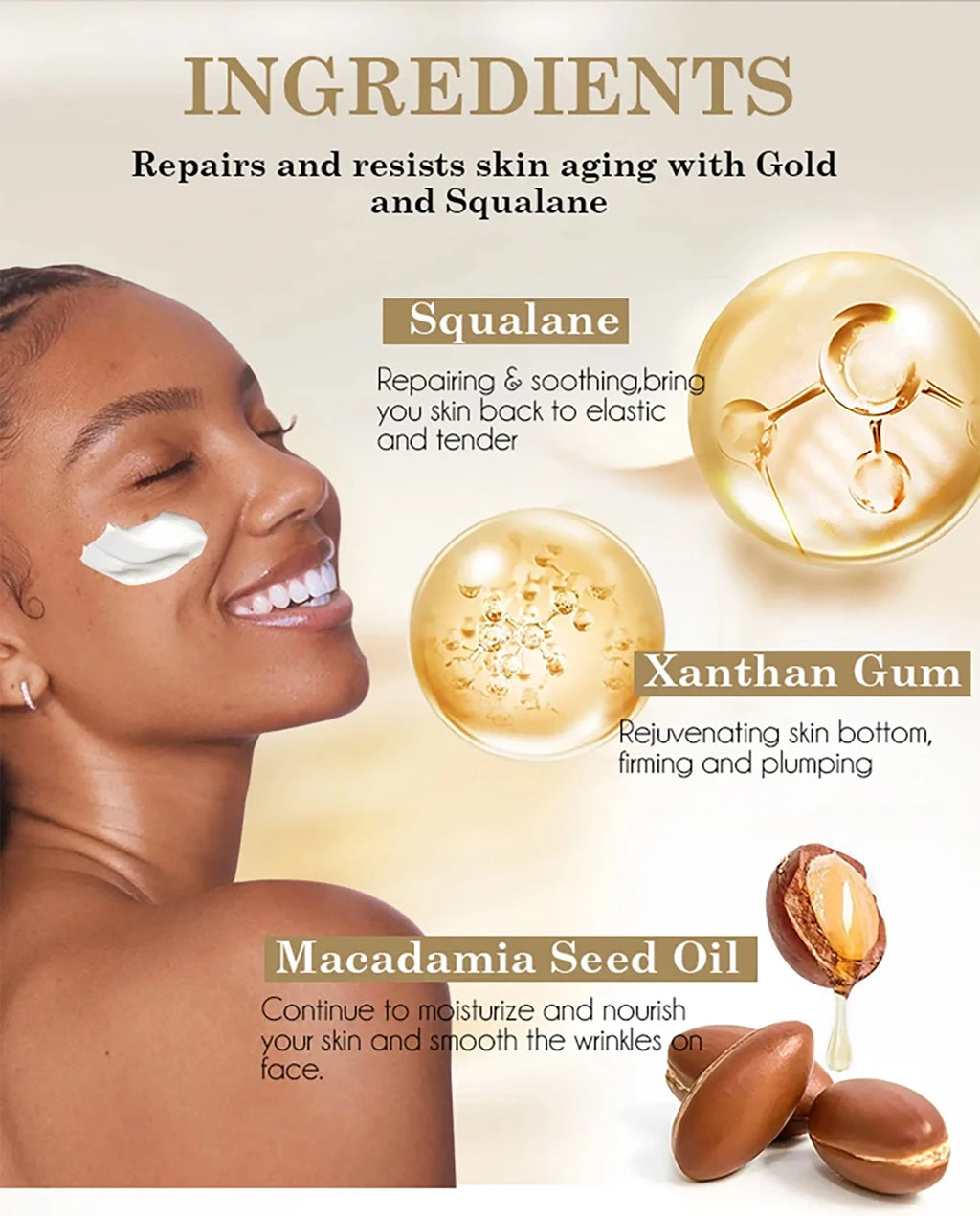 AILKE Whitening Anti-wrinkle Freckle Face Cream With Collagen Hyaluronic Acid Rose