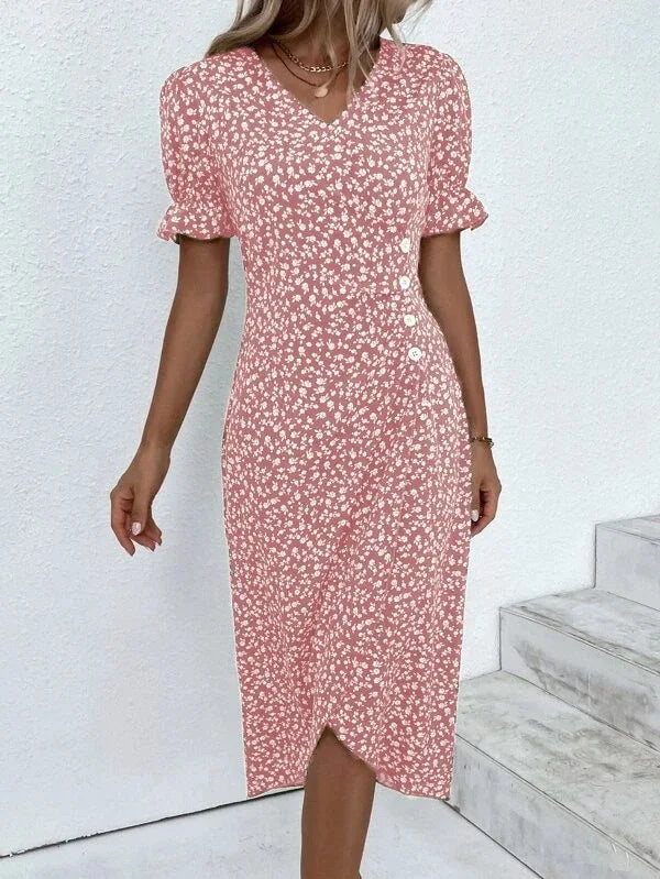 New 2026 Women's Boho Dresses Elegant Floral Print