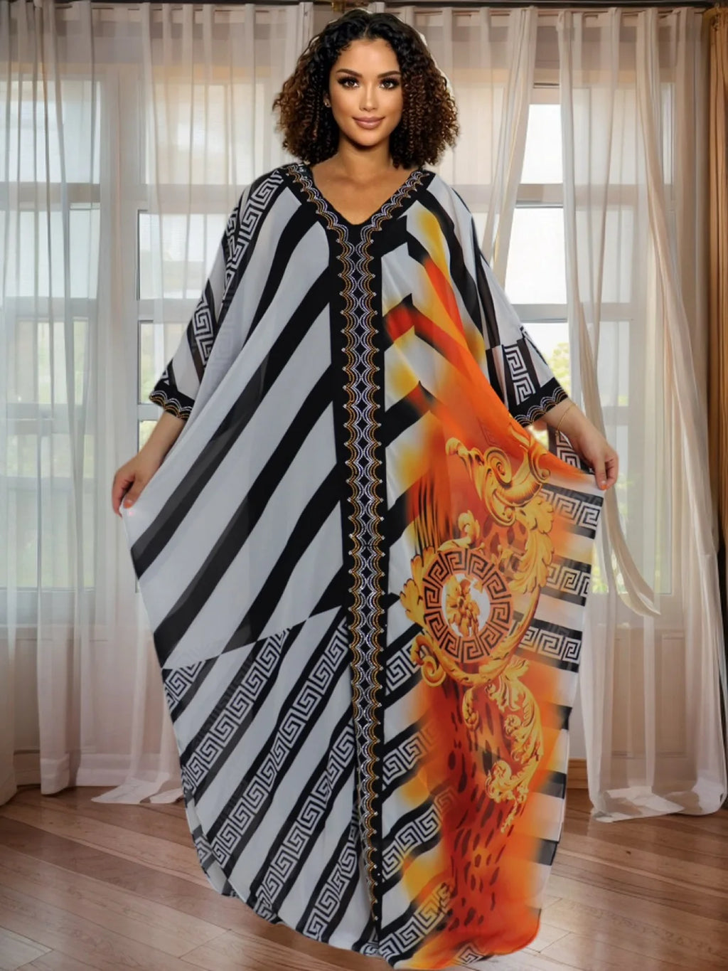 Plus Size Loose Casual Fashion Boho Maxi Dress