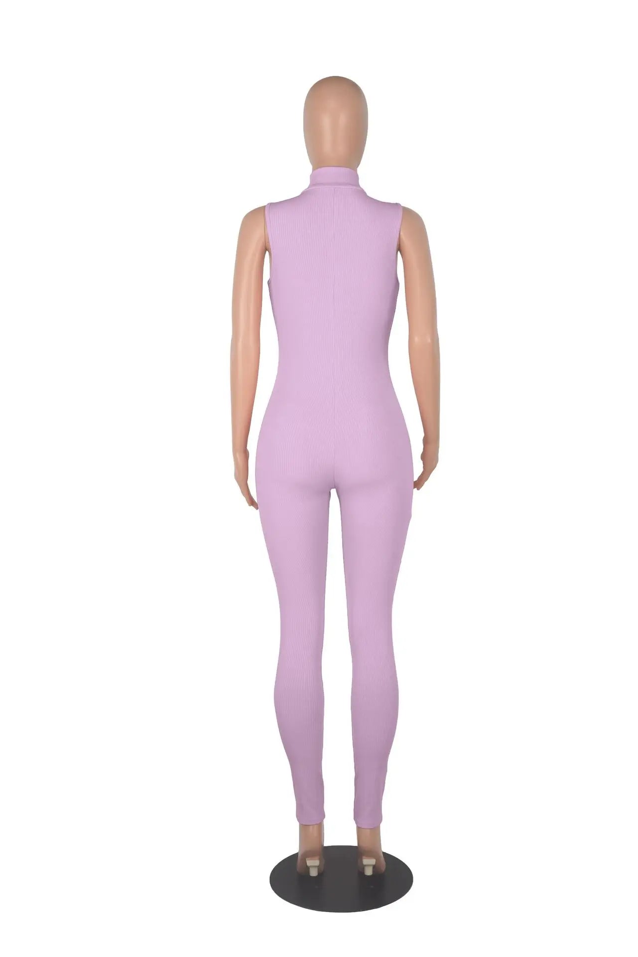 Plus Size Fitness Overalls zippered front