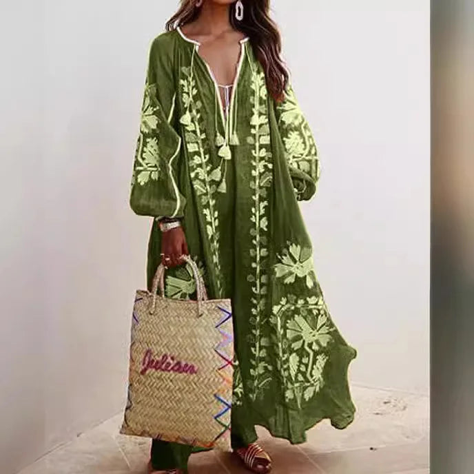 Boho Elegant Print Long Dress For Women