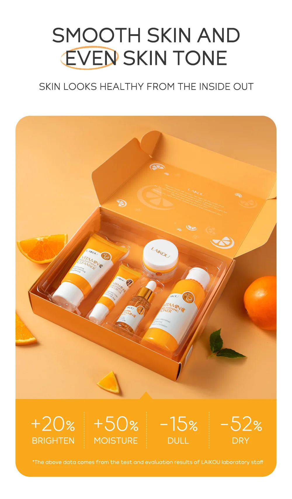 5 Pieces Vitamin C Skincare Set  Moisturizing Face Serum Brighten Cream