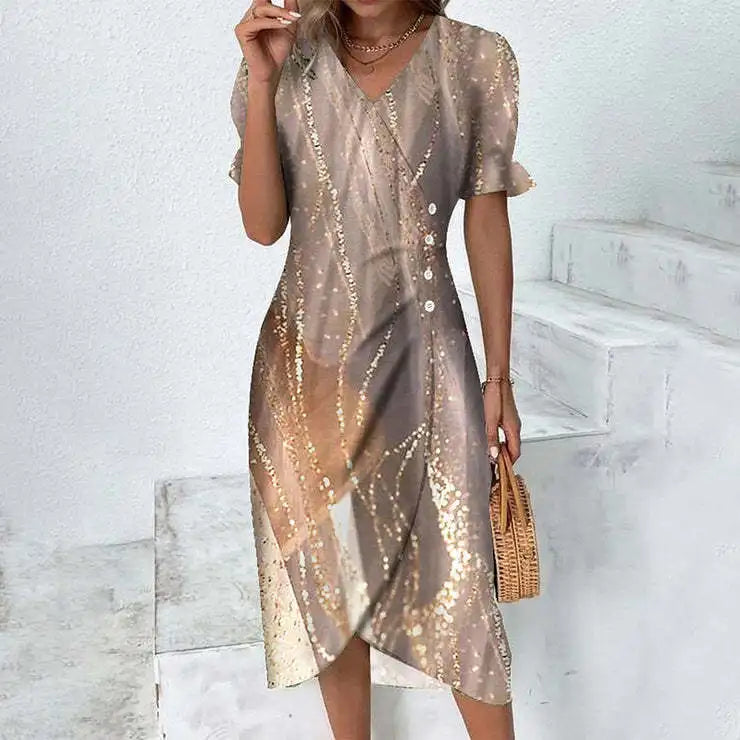 New 2026 Women's Boho Dresses Elegant Floral Print