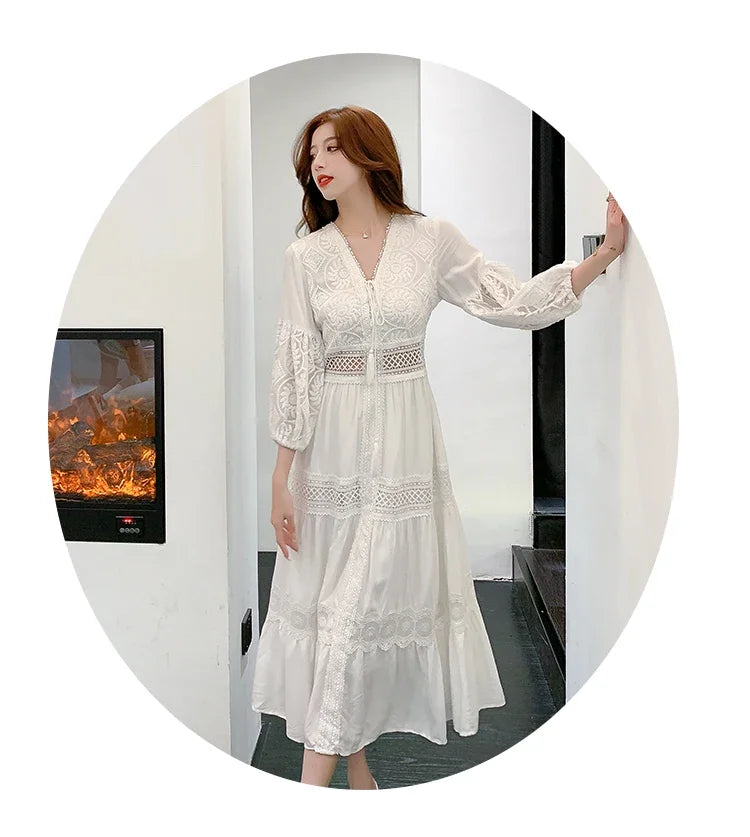Women Summer Boho Lace Dresses