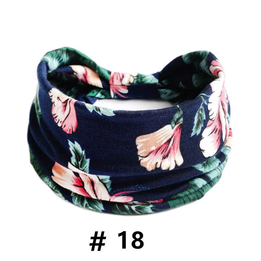 Boho Headbands for Women Cotton Wide Head Bands Stretch