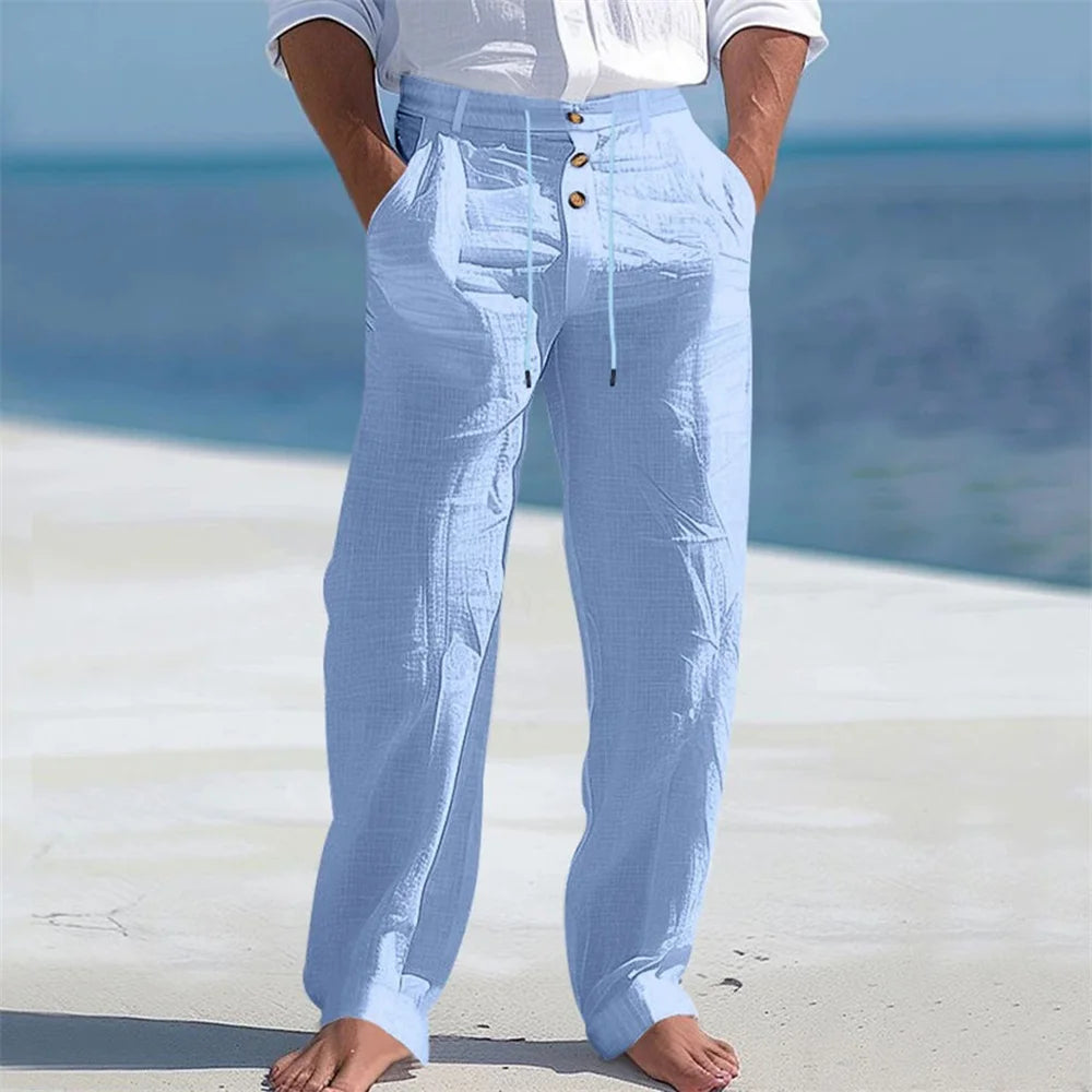 Men's Autumn Spring Cotton Casual Breathable Cozy Trousers