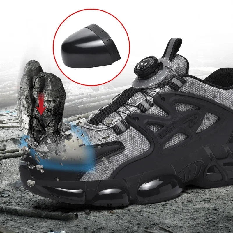 Men's Casual Sneakers Comfortable, Fashionable, Breathable And Safe Work Shoes