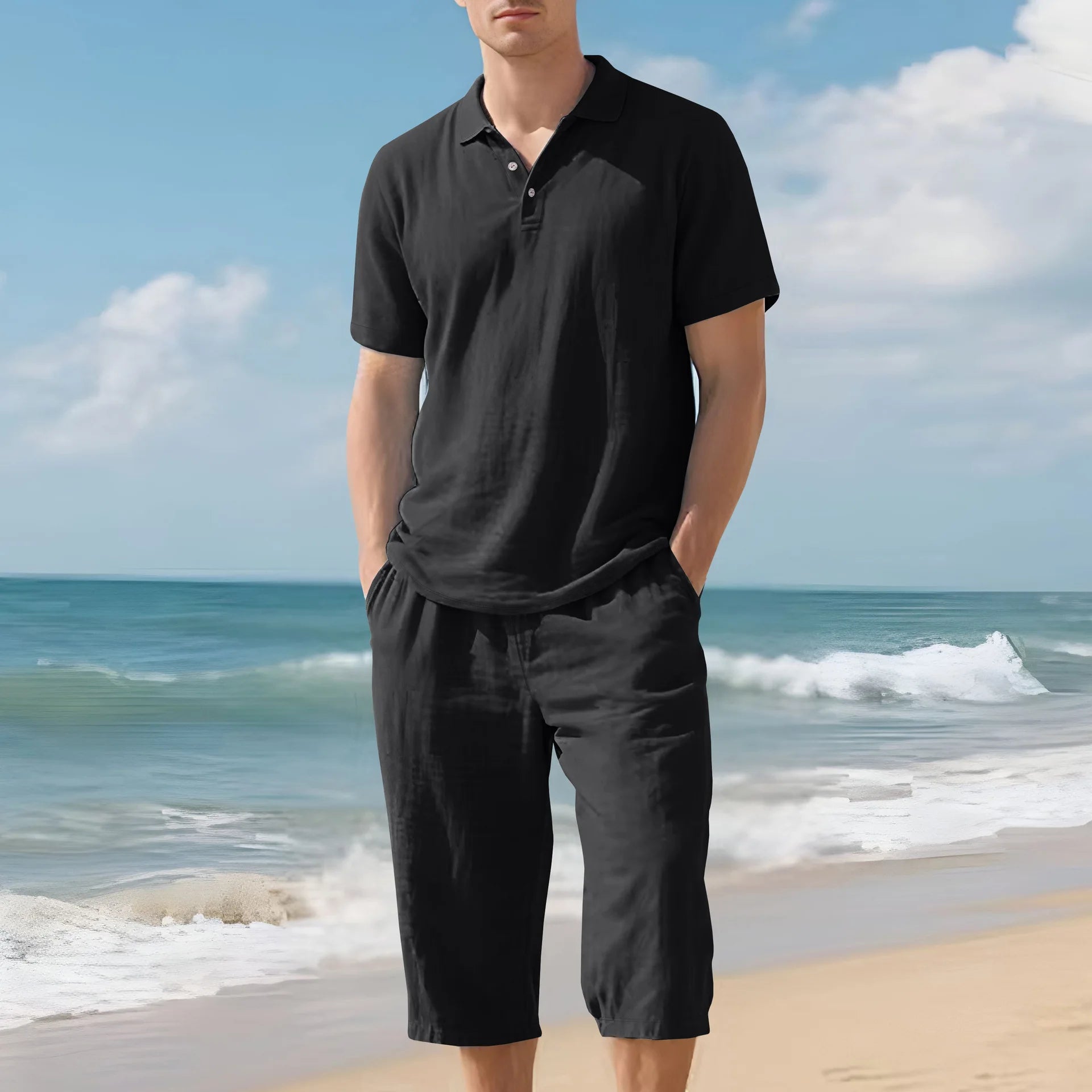 Men's Casual Linen 2 Piece Outfit