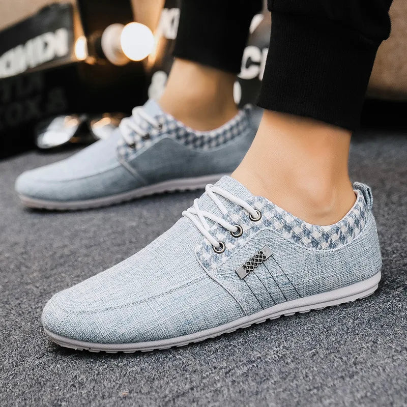 Casual Shoes for Men Lace-up Linen Cloth Breathable