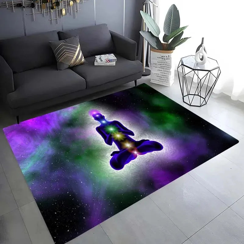 Colorful Yoga Pattern Floor Mats Door Decoration Home Living Room Floor Mats