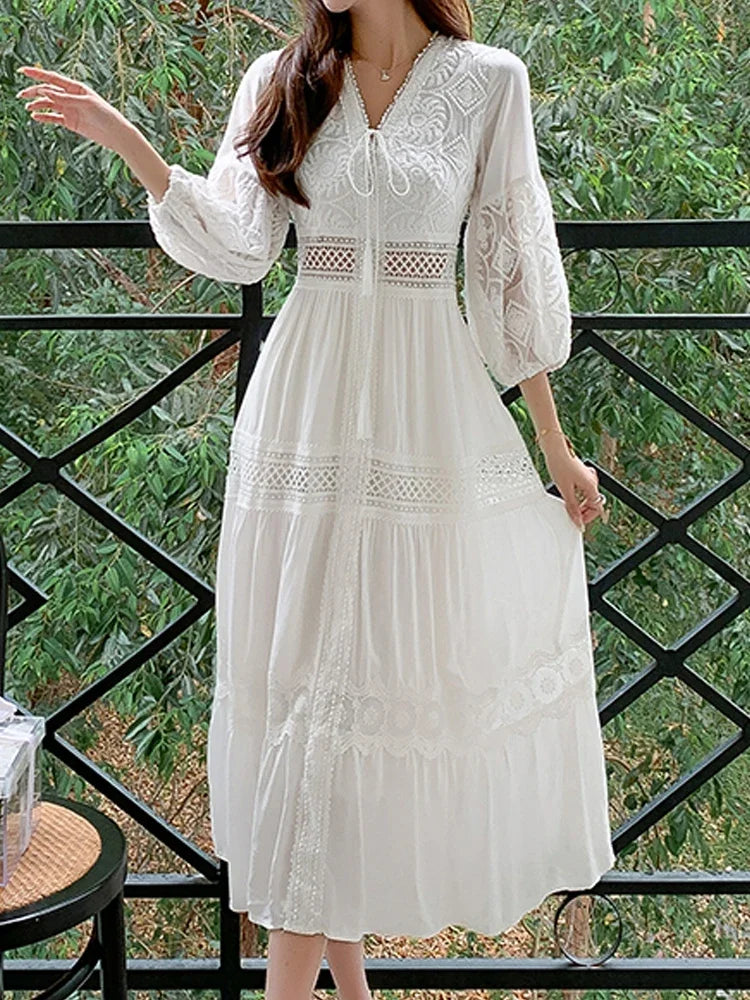 Women Summer Boho Lace Dresses
