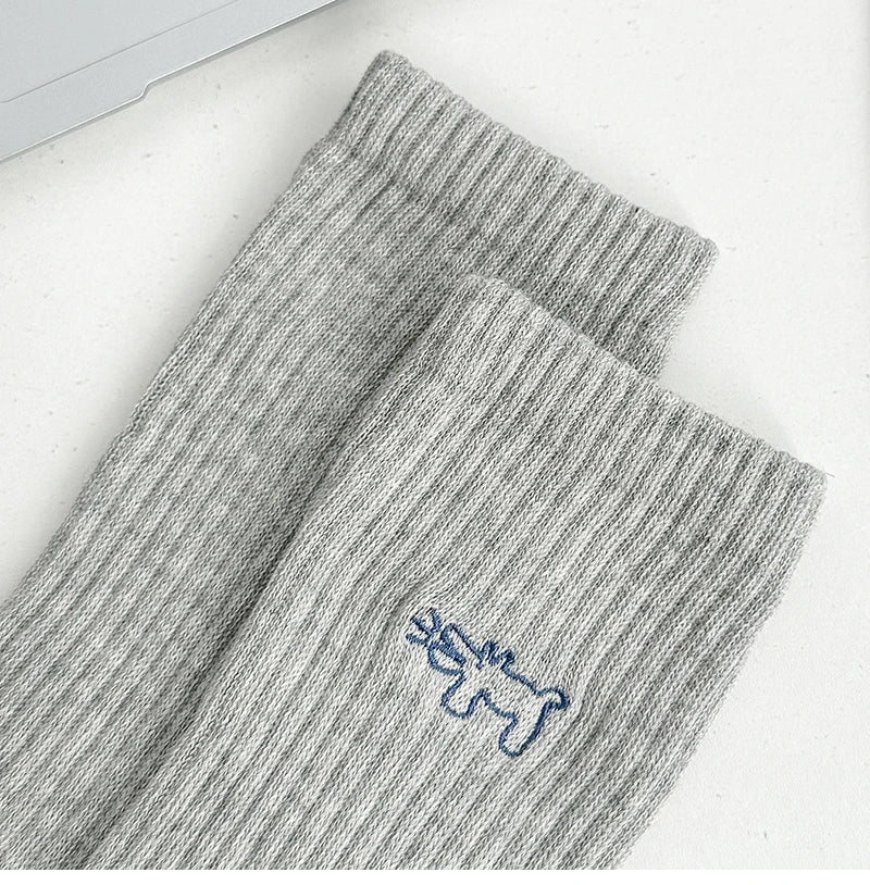 Men's Socks New Embroidery Fashion Solid Color