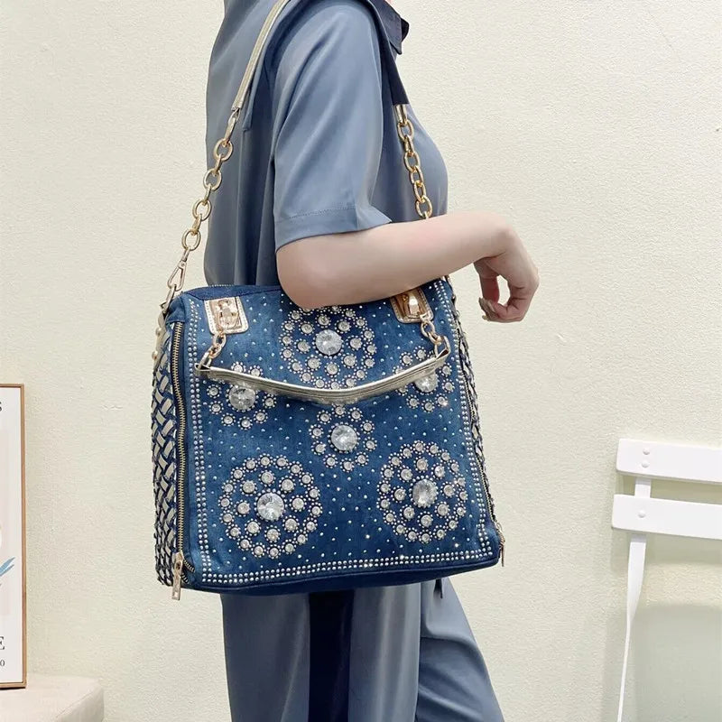 Denim jean casual women handbags