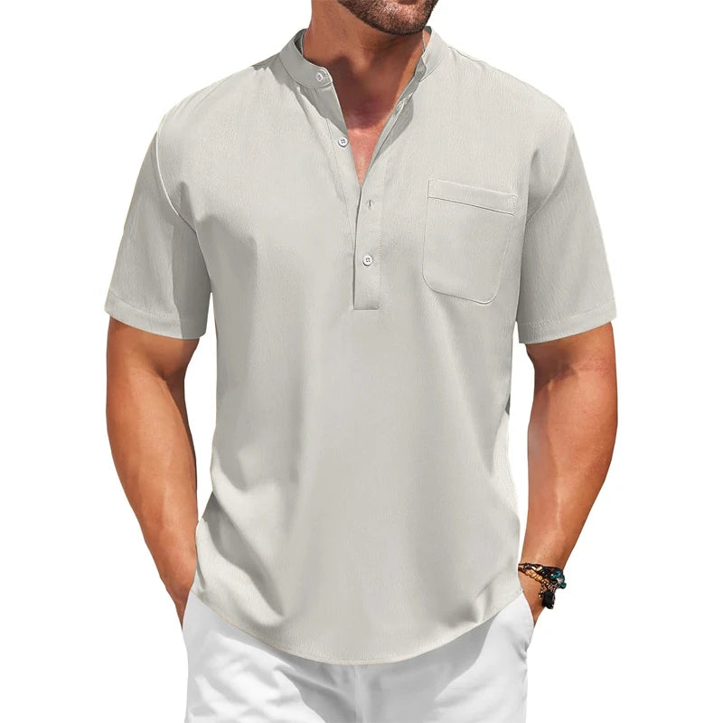Mens Casual Henley Shirt
