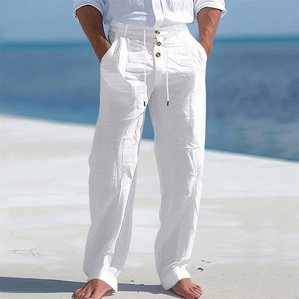 Men's Autumn Spring Cotton Casual Breathable Cozy Trousers