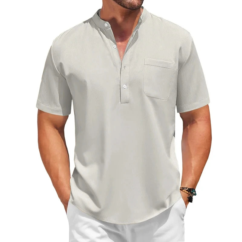 Mens Casual Henley Shirt